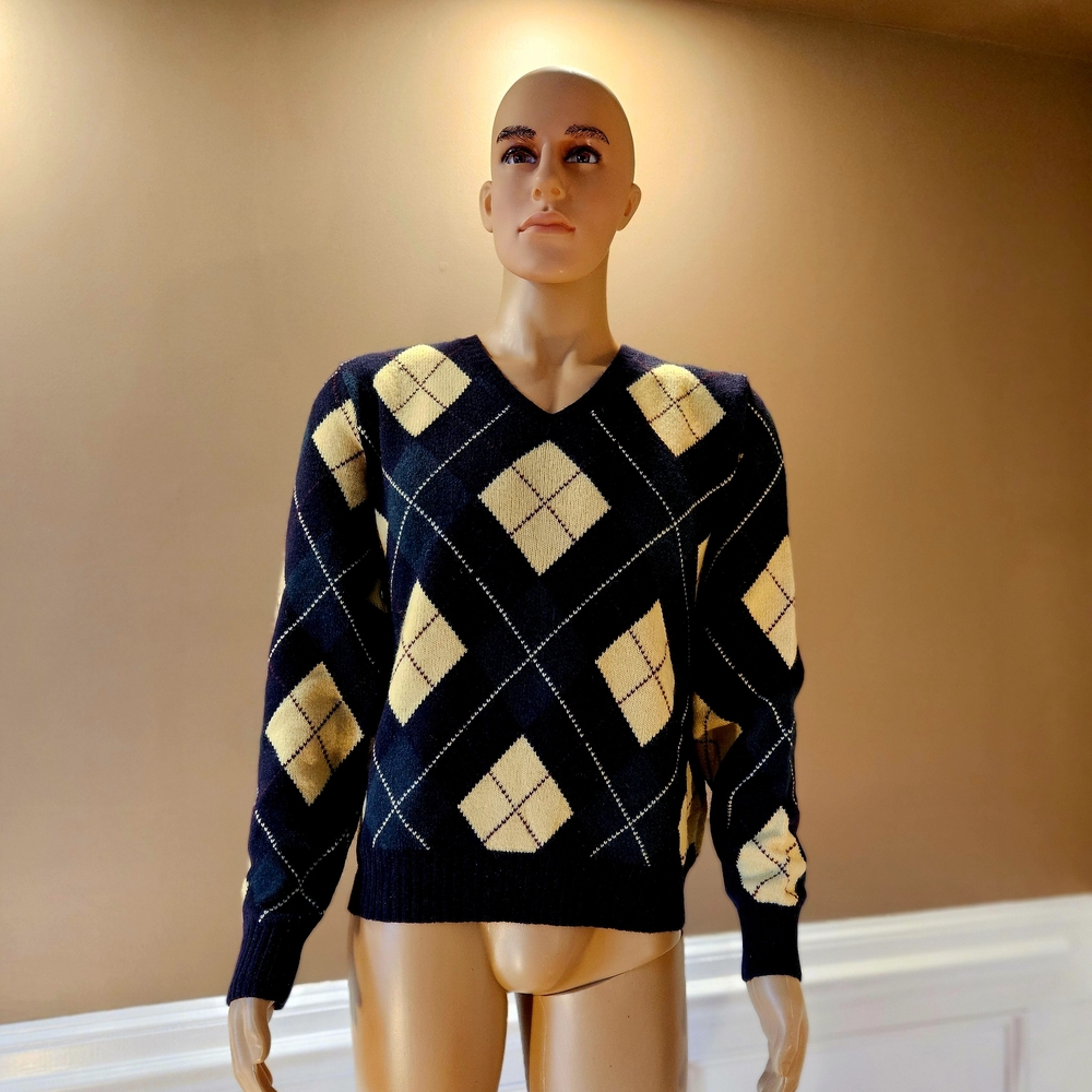 Ralph Lauren Men's Angora and Merino Wool Argyle Sweater